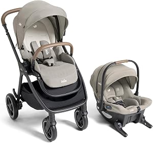 Joie Baby, Kava 3-in-1 Stroller and Mint Latch Car Seat Travel System with Reversible Seat