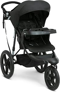 Delta Children Apollo Jogging Stroller - Shock Absorbing Frame with Large Canopy & Rec