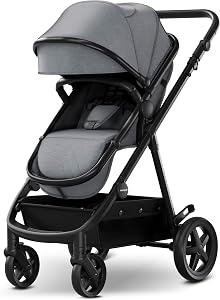 Mompush Meteor2 Baby Stroller 2-in-1 with Newborn Mode, Large Shock-Absorbing Wheels, Car 