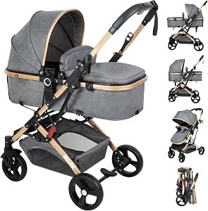 2 in 1 Baby Stroller Newborn Stroller Foldable Convertible Infant Stroller Pushchair Foldi