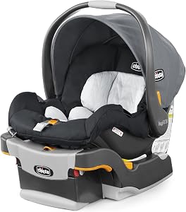 Chicco KeyFit 30 ClearTex Infant Car Seat and Base, Rear-Facing for Infants 4-30 lbs., Infant Head & Body Support, Pewter/Grey
