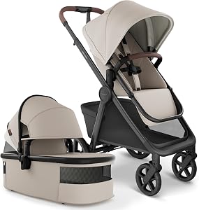 Mompush Ultimate 3 Full Size Baby Stroller with Bassinet from Newborn to 50 lbs - All-Terr
