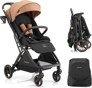 Gromast Gravity Folding Baby Stroller - Portable Travel Toddler Stroller w/Adjustable Back