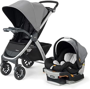 Chicco Bravo 3-in-1 Trio Travel System, Bravo Quick-Fold Stroller with KeyFit 30 Infant Ca
