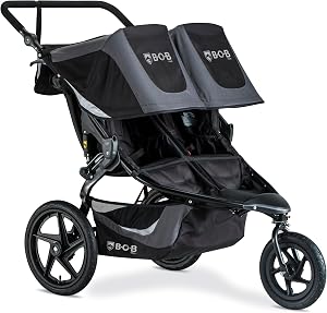 BOB Gear Revolution Flex 3.0 Duallie Jogging Stroller, Double Stroller, Graphite Black