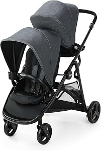 Graco Ready2Grow 2.0 Double Stroller, Twin Baby Stroller Features Bench Seat and Standing 